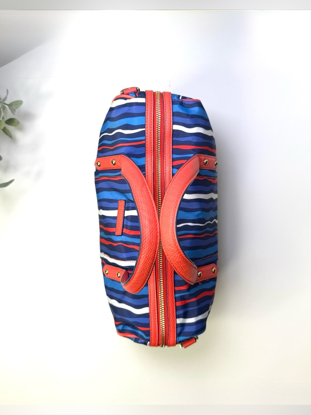 Vera Bradley Cobalt Stripe Preppy Poly Marlo Nylon Satchel Bag Crossbody Bag - Picture 11 of 16